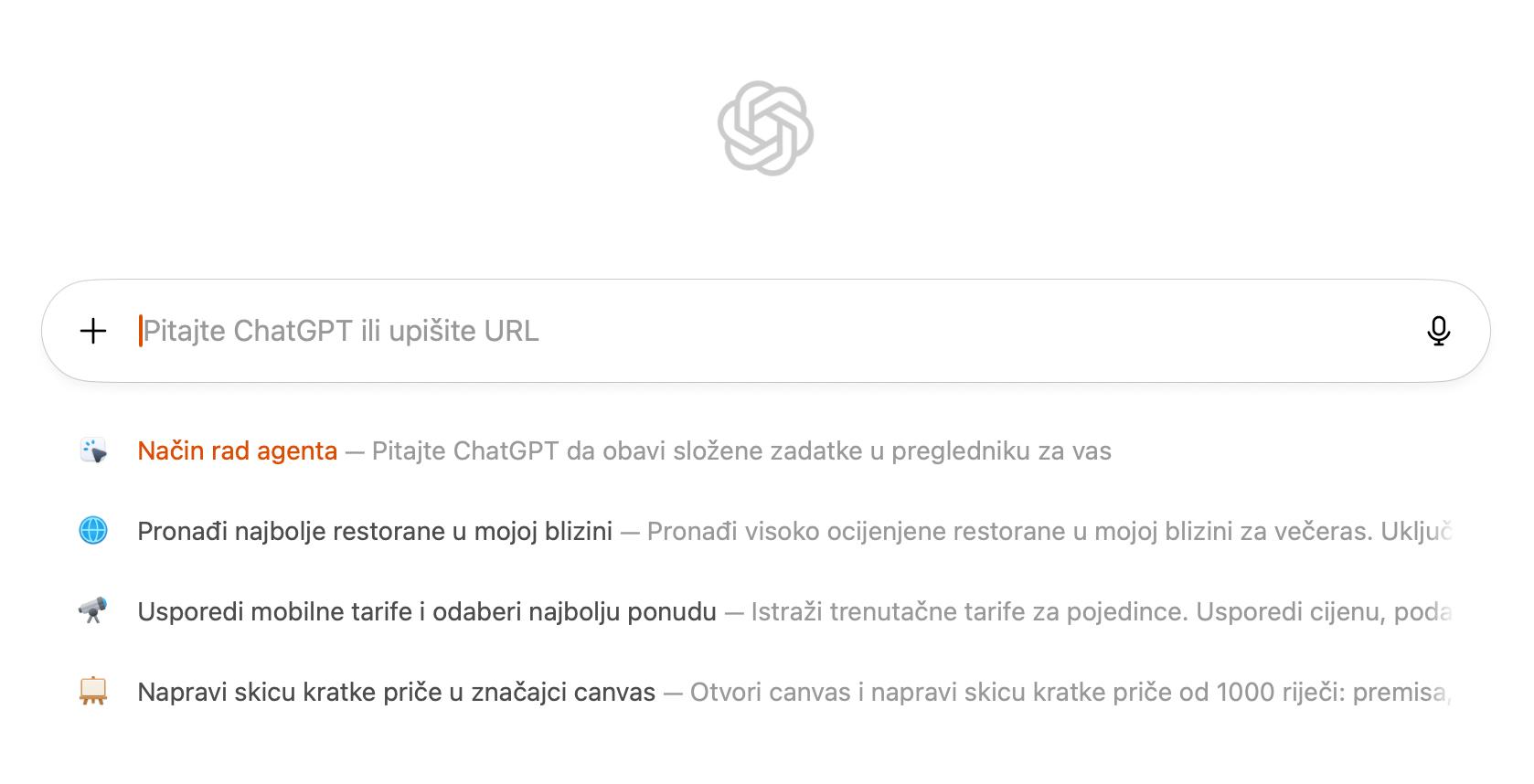 ChatGPT Atlas internet preglednik.